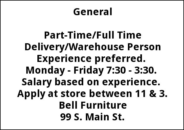 Delivery Warehouse Person Bell Furniture