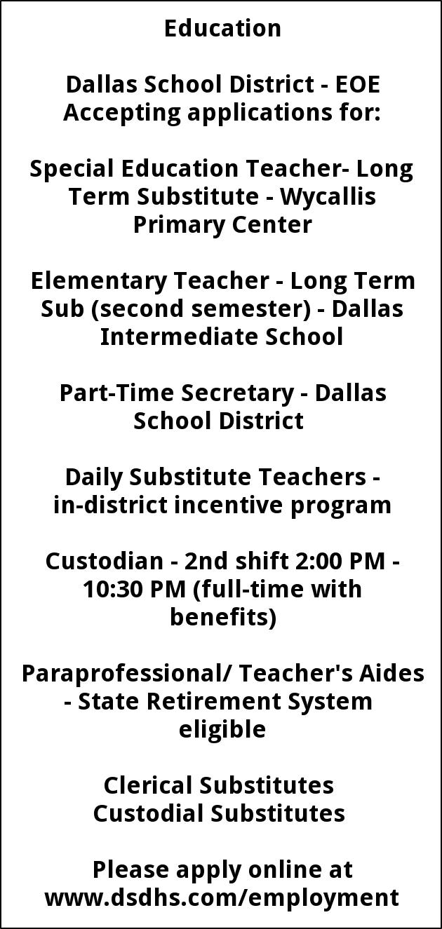 Special Education Teacher - Elementary Teacher - Daily Substitute